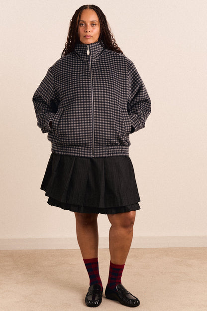 Pixie Wool Blend Bomber - Willow Gingham