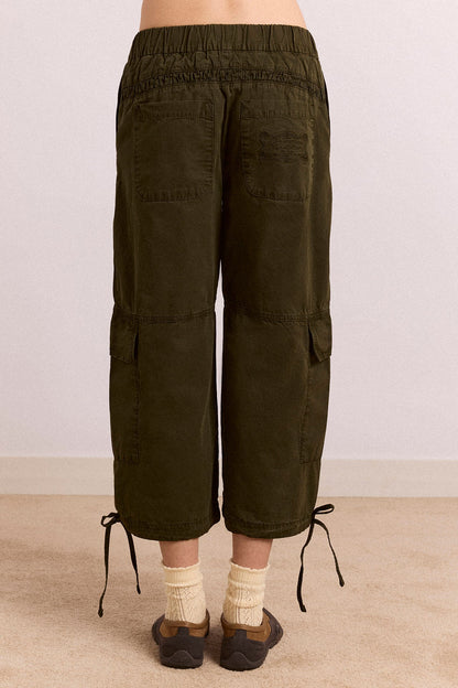 Toshi Utility Capri Trouser - Dark Khaki