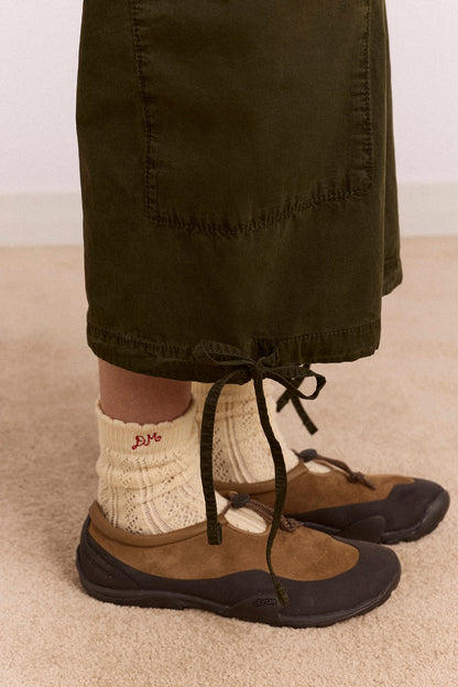 Toshi Utility Capri Trouser - Dark Khaki